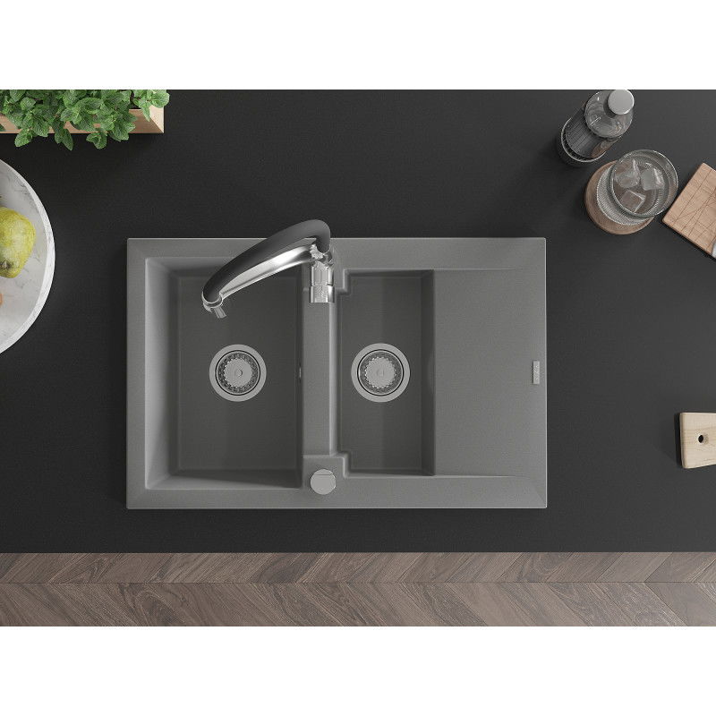 Mexen Gaspar гранитна кухненска мивка с 1,5 корита и сушилня и кухненски
