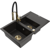 Mexen Gaspar гранитна мивка 1,5 камери с отцедник и кухненски смесител Aster,