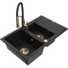 Mexen Gaspar гранитна мивка с 1,5 камери и отцедник с кухненски смесител Aster,
