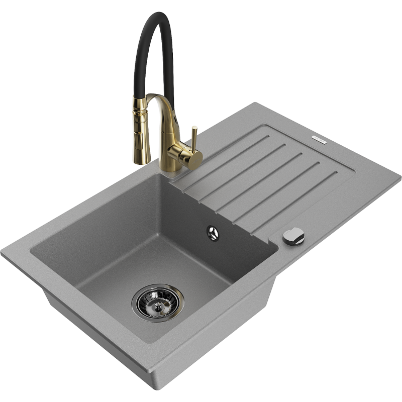 Mexen Pablo гранитна кухненска мивка 1-корпусна с отцедник и кухненски