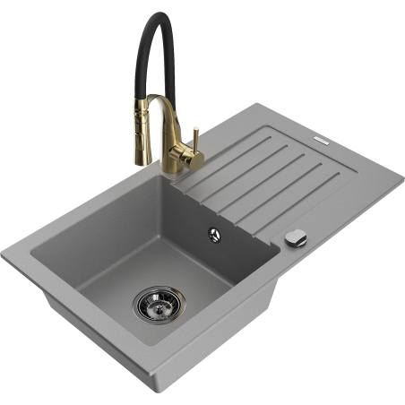 Mexen Pablo гранитна кухненска мивка 1-корпусна с отцедник и кухненски