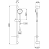 Mexen Kama DF75 комплект за душ, черен - 72514DF75-70