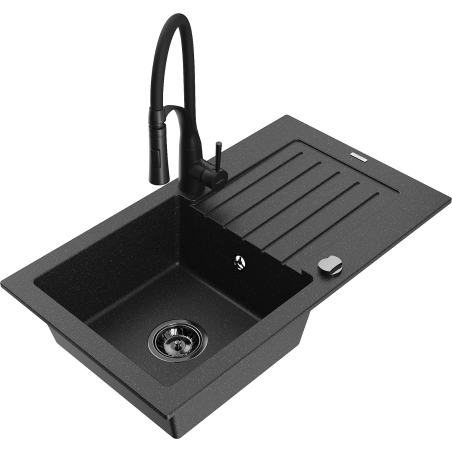 Mexen Pablo гранитна кухненска мивка с една секция с отцедник и кухненски