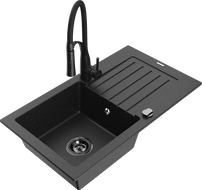 Mexen Pablo гранитна кухненска мивка с една секция с отцедник и кухненски