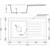 Mexen Pablo гранитна кухненска мивка с 1 отделение, с отцечник и смесител