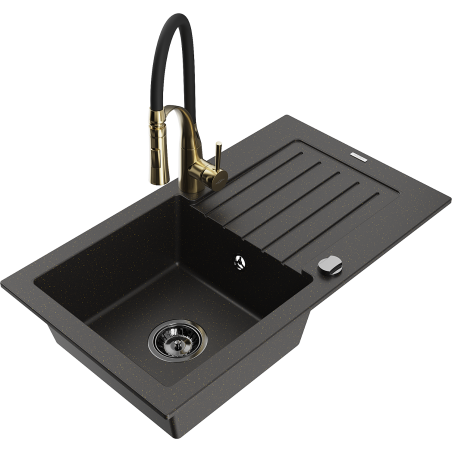 Mexen Pablo гранитна кухненска мивка с 1 корито с отцедник и кухненски