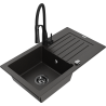 Mexen Pablo гранитна мивка с 1 камера с отцедник и кухненски смесител Aster,