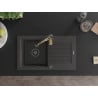 Mexen Pablo гранитна мивка с 1 отделение с отцедник и кухненски кран Aster,