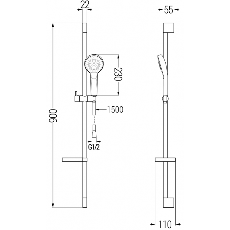 Mexen Kama DS05 душ система, хром - 72514DS05-00