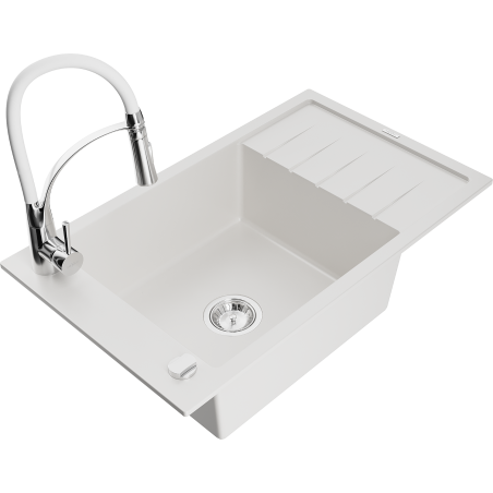 Mexen Elias гранитна мивка с 1 корито с отцедище и кухнянски смесител Aster,