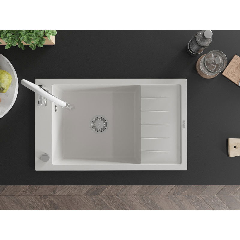 Mexen Elias гранитна мивка с 1 корито с отцедище и кухнянски смесител Aster,