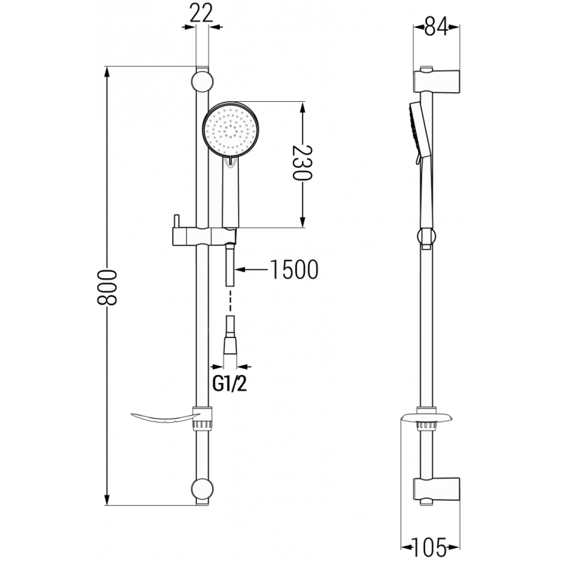 Mexen Kama DS75 комплект за душ, хром - 72514DS75-00