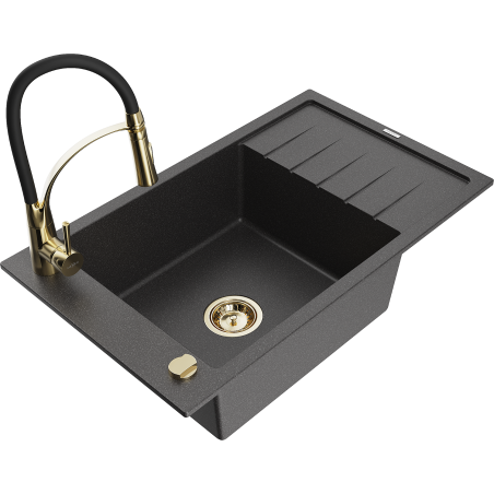 Mexen Elias гранитна кухненска мивка с 1 отделение с отцедник и кухненски