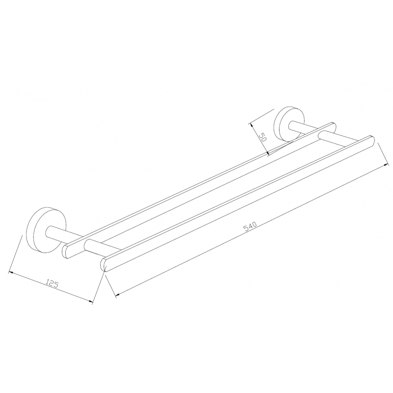 Mexen Loft двоен закачалка за кърпи, хром - 7012625-00