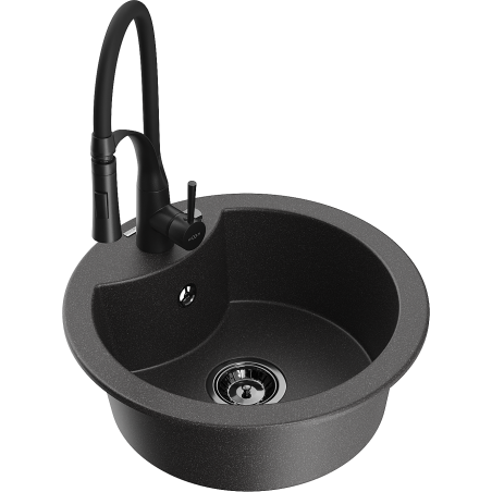 Mexen Diego гранитна кухня мивка с 1 отделение с кухненски смесител Aster,