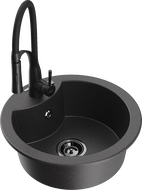 Mexen Diego гранитна кухня мивка с 1 отделение с кухненски смесител Aster,