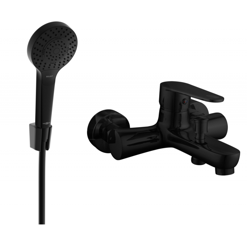 Mexen Kama R05 вана батерия с душ комплект, черен - 7253R05-70