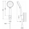 Mexen Kama R75 вана батерия с душ комплект, черна - 7253R75-70