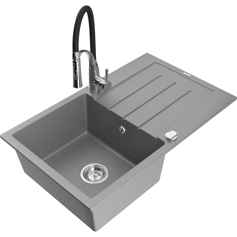 Mexen Bruno гранитна кухненска мивка с едно отделение с отцеждач и