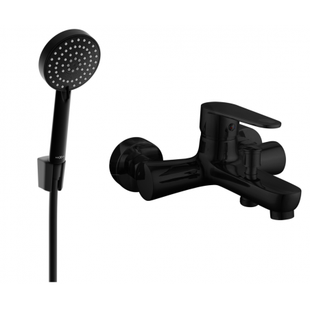 Mexen Kama R75 вана батерия с душ комплект, черна - 7253R75-70