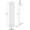 Mexen Boston декоративен радиатор 1800 x 452 mm, 888 W, черен - W213-1800-452-00-70