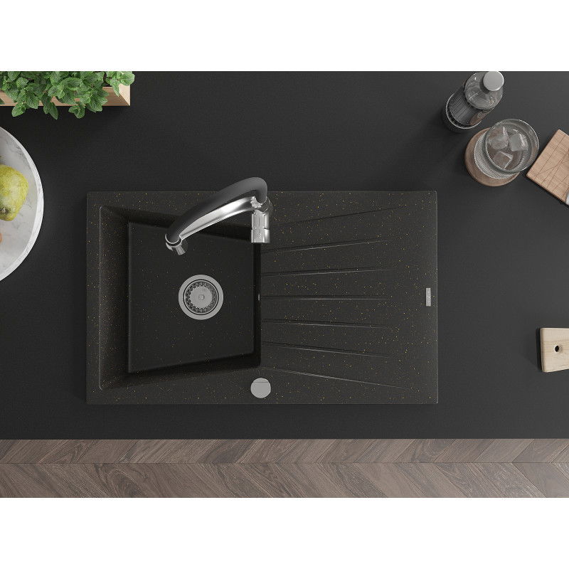 Mexen Cesar гранитна кухненска мивка с 1 отделение с отцедник и кухненски