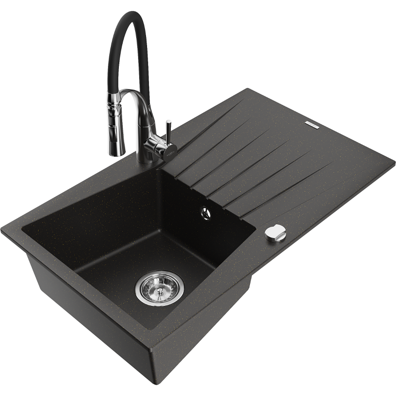 Mexen Cesar гранитна кухненска мивка с 1 отделение с отцедник и кухненски