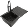 Mexen Cesar гранитна мивка с 1 камера с отцедник и кухненски смесител Aster,