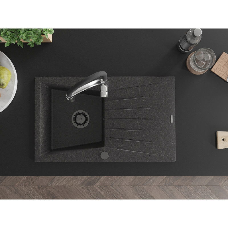 Mexen Cesar гранитна кухненска мивка с една камера с отцеждач и кухненски