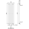 Mexen Oregon декоративен радиатор 1200 x 360 mm, 417 W, бял - W202-1200-350-00-20