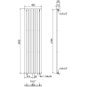 Mexen Oregon декоративен радиатор 1800 x 480 mm, 805 W, черен - W202-1800-490-00-70