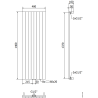 Mexen Topeka декоративен радиатор 1400 x 480 mm, 950 W, черен - W210-1400-480-00-70