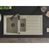 Mexen Andres гранитна мивка с 1,5 камери с отцедник и кухненски смесител Aster,