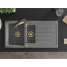 Mexen Andres гранитна мивка с 1,5 камери с отцедник и кухненски смесител Aster,