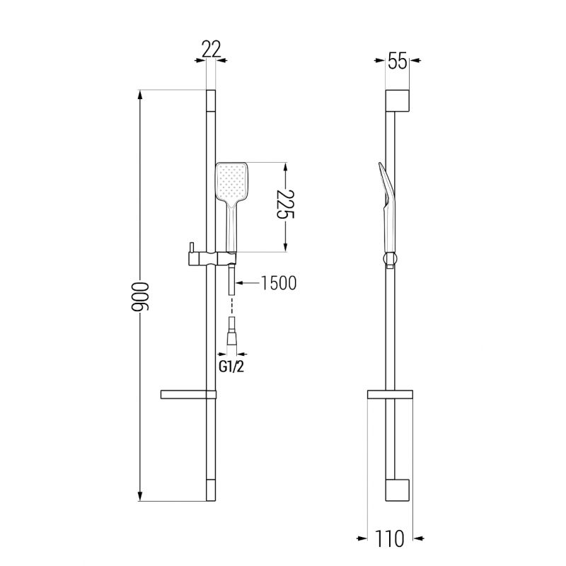 Mexen Pecos DS75 комплект за вана, хром - 72703DS75-00