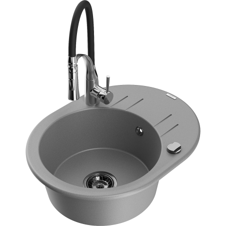 Mexen Kevin гранитна кухненска мивка с едно корито с отцедник и кухненски