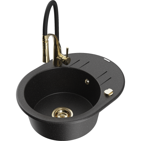 Mexen Kevin гранитна мивка с 1 отделение с отцедник и кухненски смесител