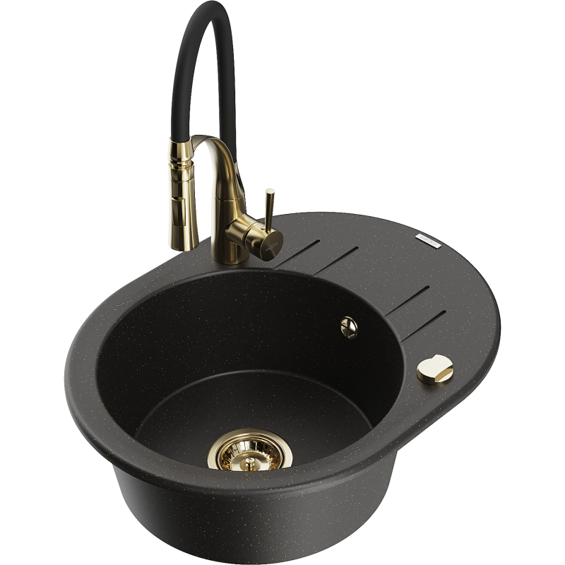 Mexen Kevin гранитна кухненска мивка с 1 отделение с отцедник и кухненски