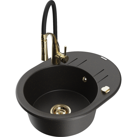 Mexen Kevin гранитна кухненска мивка с 1 отделение с отцедник и кухненски