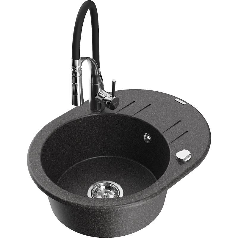 Mexen Kevin гранитна кухненска мивка с една камера, отцедник и кухненски