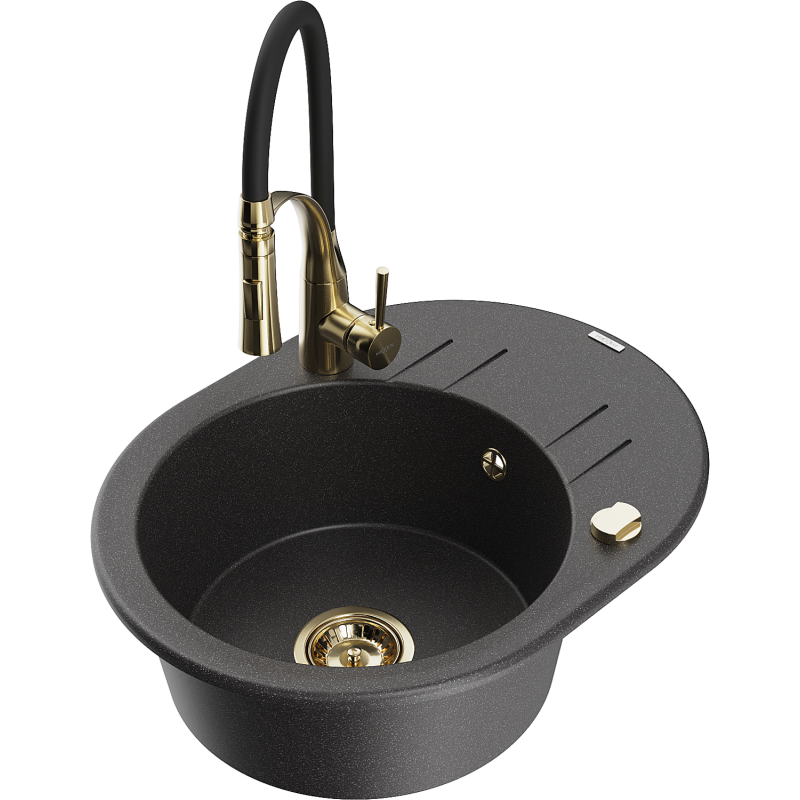 Mexen Kevin гранитна кухненска мивка с 1 отделение с отцедник и кухненски