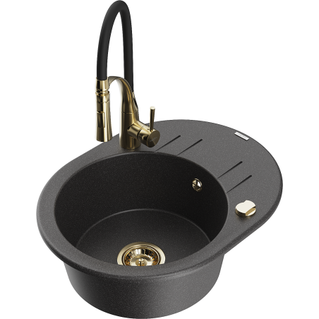 Mexen Kevin гранитна кухненска мивка с 1 отделение с отцедник и кухненски