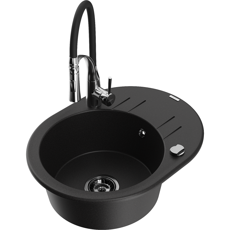 Mexen Kevin гранитна кухненска мивка с 1 камера с отцедник и кухненски