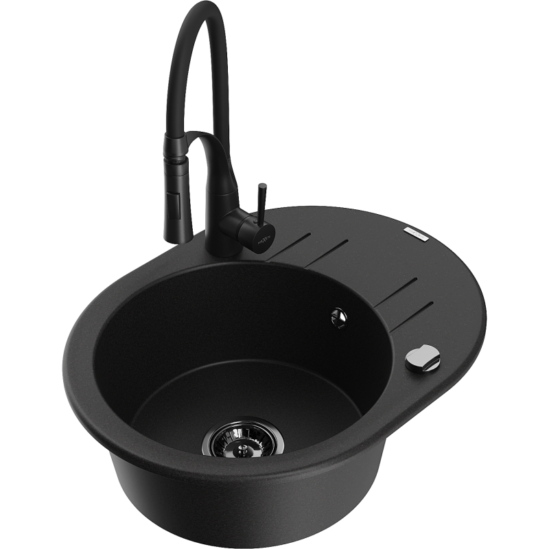 Mexen Kevin гранитна мивка с 1 отделение с отцедник и кухненски смесител