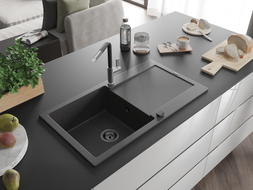 Mexen Leo гранитна кухненска мивка с 1 отделение и отцедник и кухненски