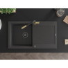 Mexen Leo гранитна мивка с 1 камера с отцедник и кухненски смесител Flora,