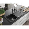 Mexen Leo гранитна кухненска мивка с 1 камера, отцедник и кухненски