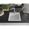 Mexen Vito гранитна мивка с 1 отделение с кухненски смесител Flora, бял - 6503-20-670401-02