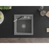 Mexen Vito гранитна мивка 1-коморна с кухненска батерия Flora, сива - 6503-71-670401-07