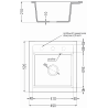 Mexen Vito гранитна мивка 1-коморна с кухненска батерия Flora, сива - 6503-71-670401-07